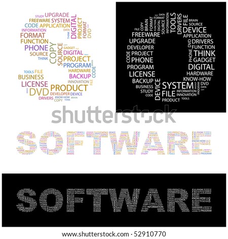 SOFTWARE. Word collage. Vector illustration.