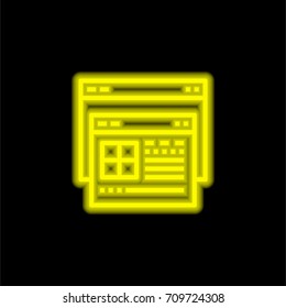 Software yellow glowing neon ui ux icon. Glowing sign logo vector