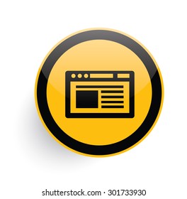 Software,Network icon design on yellow button background,clean vector