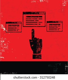 Software,Networking design on red background, grunge vector