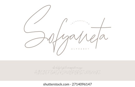 Sofyaneta Thin Monoline Signature Font Vetor Para Design De Marca Minimalista