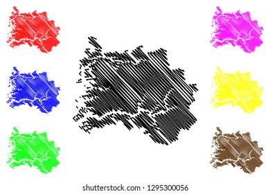 Sogn og Fjordane (Administrative divisions of Norway, Kingdom of Norway) map vector illustration, scribble sketch Sogn og Fjordane fylke map