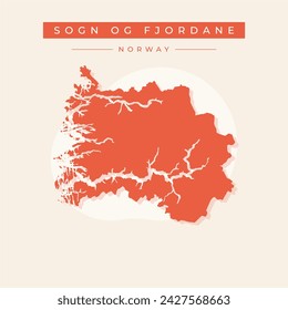 Sogn og Fjordane (Administrative divisions of Norway, Kingdom of Norway) map vector illustration, scribble sketch Sogn og Fjordane fylke map