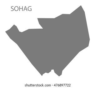 Sohag Egypt Map in grey
