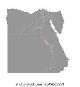 Sohag Governorate map, administrative division of Egypt. Vector illustration.