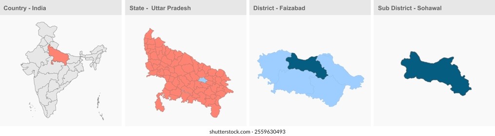 Sohawal map, Faizabad District, Uttar Pradesh State, Republic of India, Government of  Uttar Pradesh, Indian territory, Eastern India, politics, village, tourism