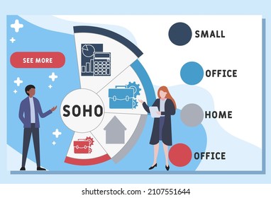 SOHO - Small Office Home Office acronym. business concept background. vector illustration concept with keywords and icons. lettering illustration with icons for web banner, flyer, landing pag