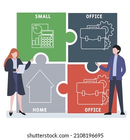 SOHO - Small Office Home Office acronym. business concept background. vector illustration concept with keywords and icons. lettering illustration with icons for web banner, flyer, landing pag