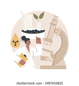 Ilustración vectorial del concepto abstracto de análisis del suelo. Análisis agrícola, pruebas de suelo, servicios de laboratorio, composición orgánica, evaluación de la construcción, ensayo de contaminación metáfora abstracta.