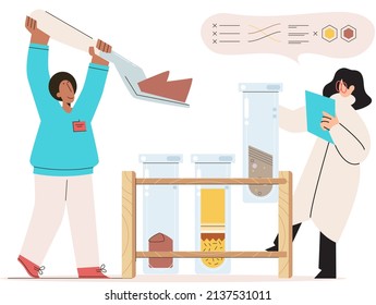 Análisis del suelo y control de metáforas o estructuras de contaminación de la tierra. Muestra de la estructura de la capa subterránea de la composición del microorganismo de nutrientes. Ensayo de laboratorio del suelo. Estado de los niveles de medición científicos
