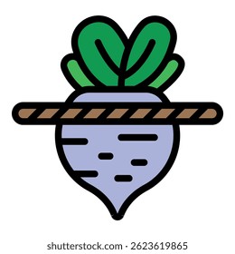 Soil beet icon. Outline soil beet vector icon color flat isolated