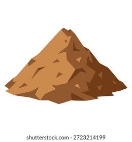 Soil brown pile dirt flat color vector illustration template design