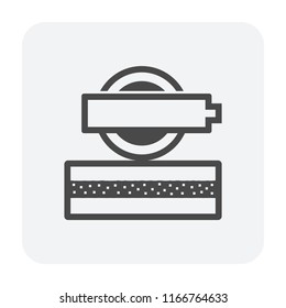 Soil compaction and equipment icon.