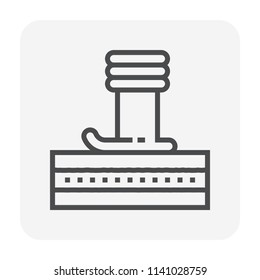 Soil compaction and equipment icon set, 64x64 perfect pixel and editable stroke.