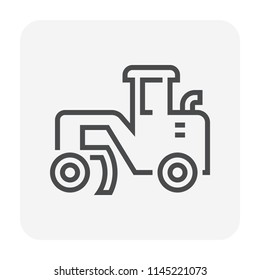 Soil compaction and equipment icon set, 64x64 perfect pixel and editable stroke.