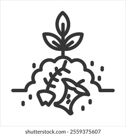 Soil Conditioner Outline Icon Vector Illustration