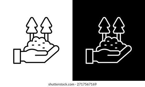 Bodenschutz Umriss Weiß Symbol Set Design
