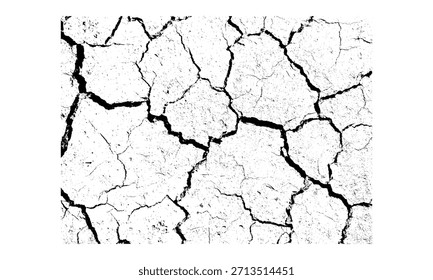 soil cracked, soil damaged vector