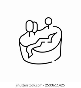 Vector de signo de icono de agrietamiento del suelo