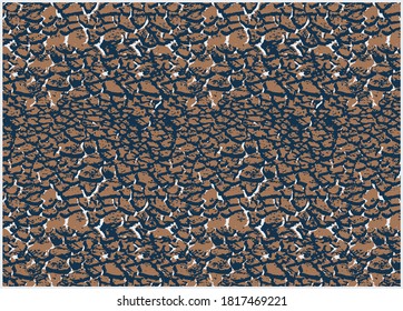 Soil cracks in arid areas /Top view cracked pattern of soil ground texture for background , nature drought pattern design in vector 