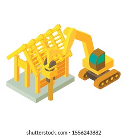 Soil crushing icon. Isometric illustration of soil crushing vector icon for web