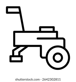 Soil Cultivator Outline bold Vector Icon which can be easily modified or Edited 