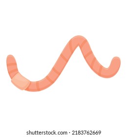 Soil earthworm icon cartoon vector. Cute compost. Red mascot