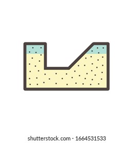 Soil excavation hole vector icon design.