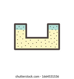 Soil excavation hole vector icon design.