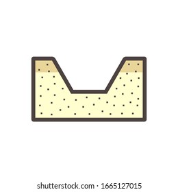 Diseño del icono vectorial del agujero de excavación de suelo.