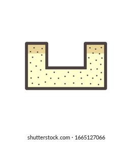 Soil excavation hole vector icon design.