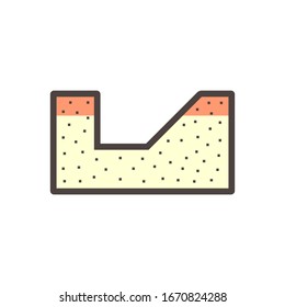 Soil excavation hole vector icon design.