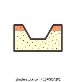 Diseño del icono vectorial del agujero de excavación de suelo.