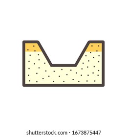 Soil excavation hole vector icon design.