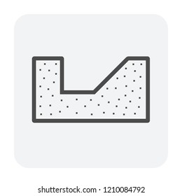 Soil excavation icon design, black color.
