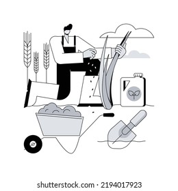 Soil Fertility Abstract Concept Vector Illustration. Soil Productivity, Available Nutrients, Conservation Tillage, Crop Rotation, Organic Fertilizer, Farming And Plant Growth Abstract Metaphor.