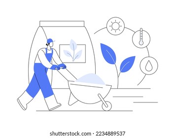 Soil fertility abstract concept vector illustration. Soil productivity, available nutrients, conservation tillage, crop rotation, organic fertilizer, farming and plant growth abstract metaphor.