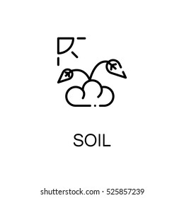 Soil flat icon. Single high quality outline symbol of spring for web design or mobile app. Thin line signs of greens for design logo, visit card, etc. Outline pictogram of leave