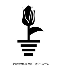 soil flower icon isolated sign symbol vector illustration - high quality black style vector icons
