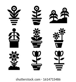 soil flower icon isolated sign symbol vector illustration - Collection of high quality black style vector icons
