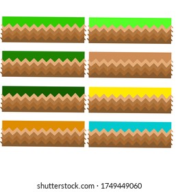 soil and grass vectors in various colors for the needs of making 2D games, soil illustration