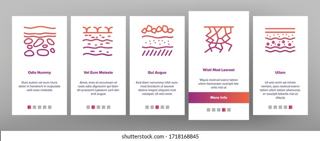 Soil Ground Research Onboarding Icons Set Vector. Soil Ground With Old Bone And Geyser, Drilling And Watering, Fertile And Desert Illustrations