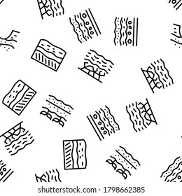 Soil Ground Research Vector Seamless Pattern Thin Line Illustration