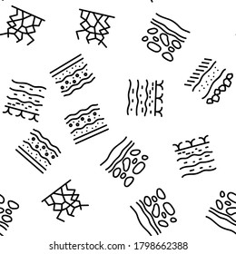 Soil Ground Research Vector Seamless Pattern Thin Line Illustration