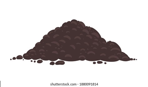 Soil for growing plants. Pile of ground, heap of soil. For agricultural. Vector illustration.