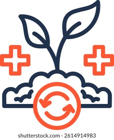 Soil Health Icon Color Line Vector Illustration