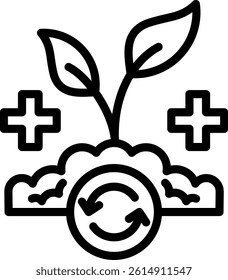 Soil Health Icon Outline Vector Illustration