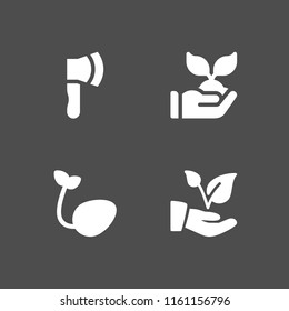 soil icon. 4 soil set with farming and gardening, growth, sprout and plant vector icons for web and mobile app