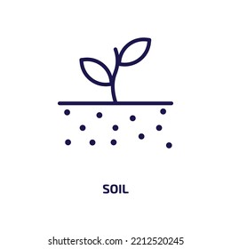 soil icon from construction and tools collection. Thin linear soil, nature, tree outline icon isolated on white background. Line vector soil sign, symbol for web and mobile