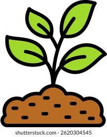 Soil Icon Lineal Color Vector Illustration